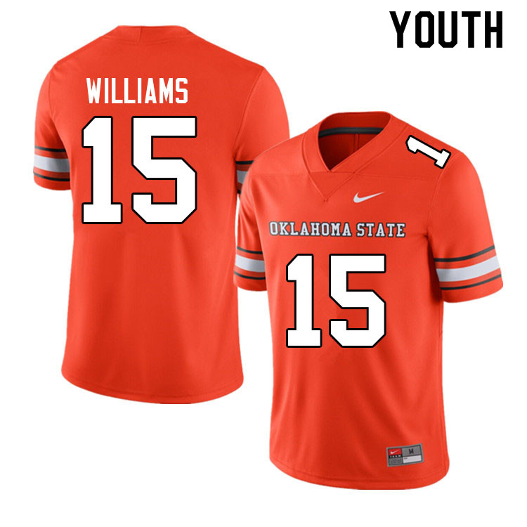 Youth #15 Ty Williams Oklahoma State Cowboys College Football Jerseys Sale-Alternate